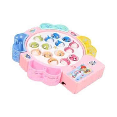 Imagem de Brinquedos De Pesca Magnéticos Azuis Vermelhos Com Música Giratória De