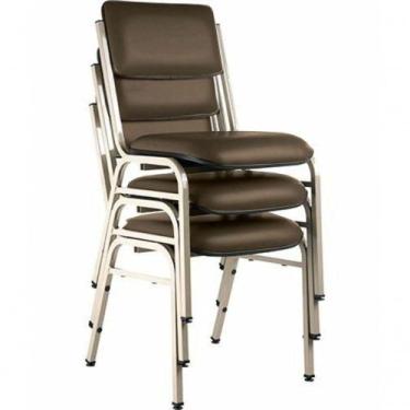 Imagem de Kit Com 3 Cadeiras Para Auditórios Linha Hotel Smart Marrom - DESIGN O