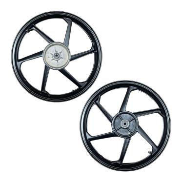 Imagem de Roda Liga Leve Disco Preta 6 Palitos Factor125 150 Fazer150