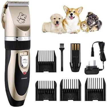 Imagem de Tosquiadeiras Para Animais De Estimação, Tosquiadeiras Elétricas Para Cães De Baixo Ruído, Aparador De Cães Sem Fio Recarregável Para Tosa De Animais De Estimação, Com 4 Guias De Pente Teso