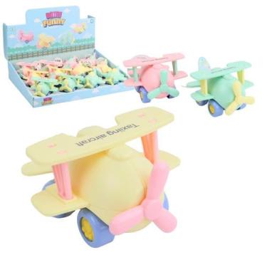 Imagem de Avião Movido à Fricção de Plástico 9cm Color - Tudo em Caixa