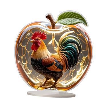 Imagem de Bothyi Decoração de maçãs acrílicas 2D, peça central, arte à prova d'água, lembrancinha de festa com base, enfeite de mesa plano para sala de estar de