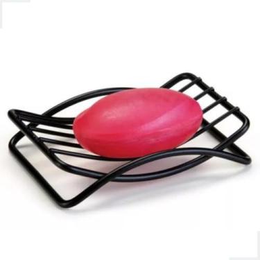 Imagem de Saboneteira Black Aco Aramado Facil Escoamento Box Suporte Porta Sabonete
