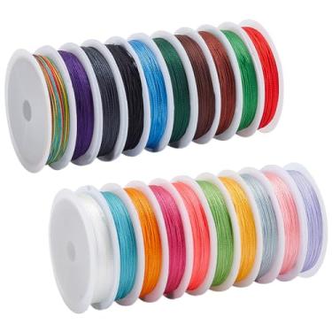 Imagem de PH PandaHall Cordão De Contas Para Pulseira 218 Jardas, 20 Cores, Fio Trançado 0,3 Mm, Nó Chinês Chaveiros E Cordões Da Amizade Kumihimo