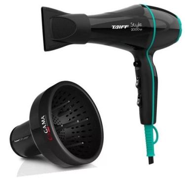 Imagem de Kit - secador de cabelo profissional taiff style preto 2000w 127v + di