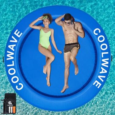 Imagem de COOLWAVE Rede de água inflável, boia inflável para familiares e amigos, anel flutuante para festas, serve para várias pessoas, 20 x 20 cm (azul)