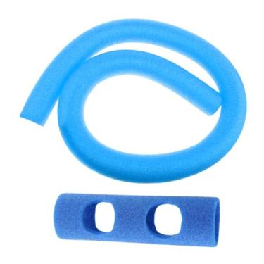 Imagem de menolana Macarrão de piscina flutuante com conector, brinquedo aquático, ferramenta auxiliar flexível e espessa, 51 polegadas de comprimento, auxílio para, Azul
