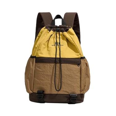 Imagem de simhoa Mochila de tênis portátil e estilosa com cordão, feminina e masculina, bolsa de tênis multiuso para esportes ao ar livre, viagens, caminhadas academia, Amarelo