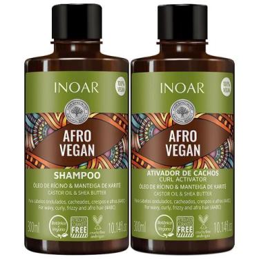 Imagem de Kit Afro Vegan Shampoo 300Ml + Ativador De Cachos Inoar 300M
