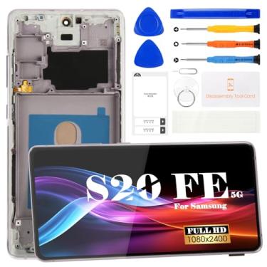 Imagem de OLED para Samsung Galaxy S20 FE 5G tela LCD para Samsung S20 FE 5G substituição de tela SM-G781B Display Touch digitalizador kits de reparo com moldura (função de impressão digital suportada) (Cloud