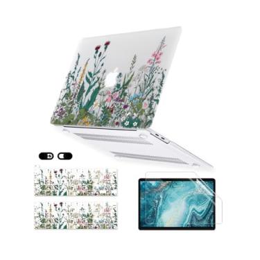 Imagem de iDonzon Capa para MacBook Pro de 13 polegadas M2 M1 A2338 A2289 A2251 A2159 A1989 A1706 versão 2023-2016 com Touch ID, capa transparente fosca 6 em 1, capa de teclado, protetor de tela e capa de