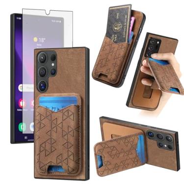 Imagem de Asuwish Capa de celular para Samsung Galaxy S25 Ultra 5G Capa carteira com protetor de tela de vidro temperado Slim porta-cartão de crédito com suporte para celular S25Ultra 25S S 25 25Ultra 6.9 2025