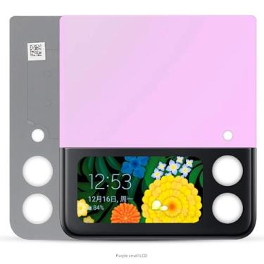 Imagem de Tela LCD externa AMOLED de 4.8 cm para Samsung Z Flip 3 5G Small LCD SM-F711 SM-F711B F711B F711 Display Touch Digitizer Replacement (LCD pequeno roxo)
