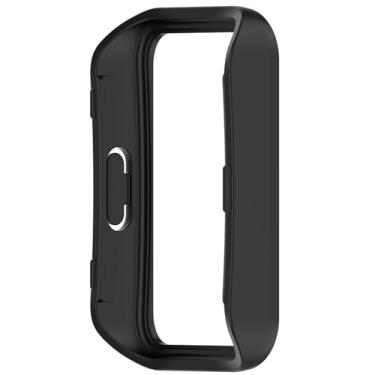 Imagem de Disscool Capa compatível com Huawei Band 10/10 NFC/9/9 NFC/8/8 NFC, capas protetoras de substituição de PC macias antiqueda, acessórios para relógio inteligente (preto)