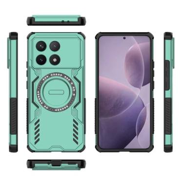 Imagem de Elubugod Capa compatível com Xiaomi Poco F6 Pro 5G, compatível com MagSafe, compatível com Xiaomi Redmi K70 23113RKC6C / K70 Pro 5G dissipação legal anti-queda capas de celular verdes