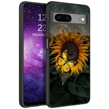 Imagem de Capa para celular Google Pixel 7A, capa de proteção ultrafina de silicone líquido antiderrapante elegante, adequada para Google Pixel 7A, girassóis ao anoitecer