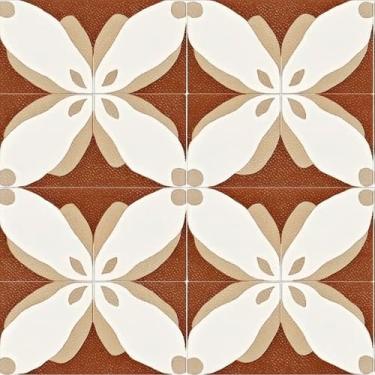 Imagem de HOMETITUTE 10 peças 12 x 12 polegadas branco bege marrom padrão pétala azulejos de piso descascar e colar adesivos removíveis de vinil DIY para cozinha, banheiro, sala de estar, entrada, decoração de