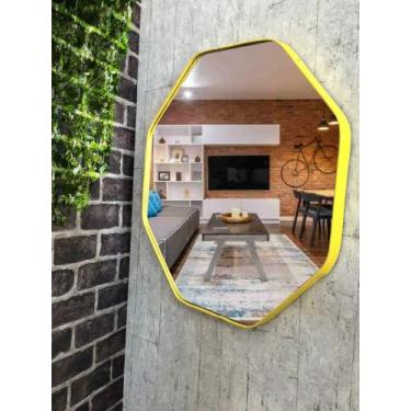 Imagem de Espelho Decorativo Sextavado sem Alça 60 cm - Landi, Amarelo