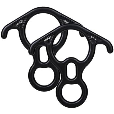 Imagem de 50KN Boneco de resgate, 8 descendentes grandes curvados e equipamento de rapel, dispositivo de escalada para escalada em rocha, Peak Rescue 7075, liga de alumínio