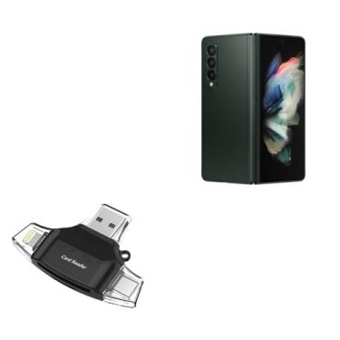 Imagem de BoxWave Dispositivo inteligente compatível com Samsung Galaxy Z Fold 3 - leitor de cartão SD AllReader, leitor de cartão microSD SD Compact USB - Preto