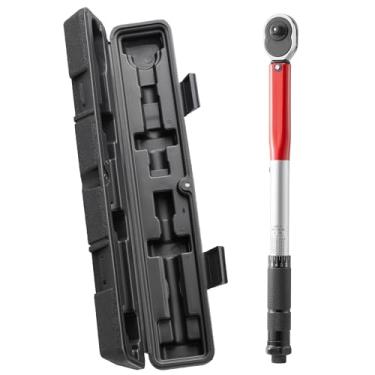 Imagem de Shewtme Chave de torque de 3/20.3 cm, alcance de 19-110 Nm, chaves de torque de cabeça catraca reversível com escalas de alcance duplo, para bicicleta, motocicleta, carro, manutenção (vermelho, 19-110