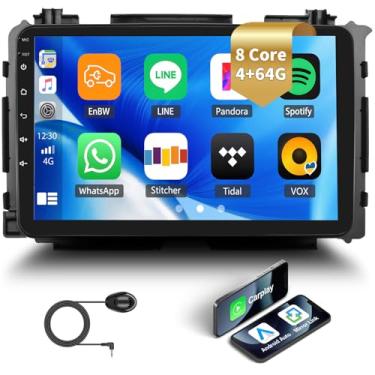 Imagem de [4+64G] Estéreo automotivo Android 15 de 8 núcleos para Honda Vezel HR-V 2014-2019 com carro sem fio e Android Auto, rádio automotivo de 23 cm com link espelhado, Bluetooth, FM/RDS WiFi, GPS SWC