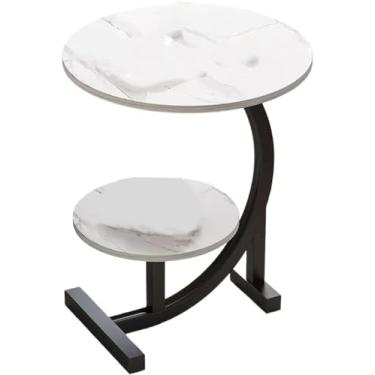 Imagem de Mesa De Centro Pequena Camada Dupla, Placa Espessada, Estrutura Estável, Fácil De Cuidar, Suporte Grosso, Mesa Lateral Do Sofá, Para Sala De Estar, Apartamento