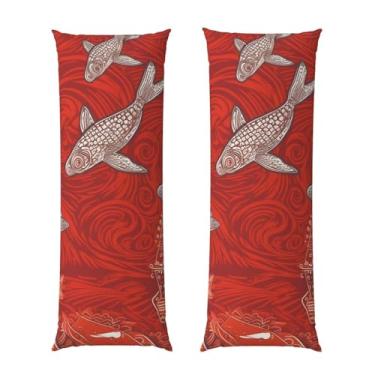 Imagem de Capa de travesseiro corporal com zíper oculto, fronha longa de microfibra macia e respirável para travesseiro corporal, capas de travesseiro de animais do mar vermelho para dormir, presente de cama