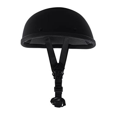 Imagem de H-YEEU Gorro de capacete de motocicleta, aprovado pelo DOT, meio capacete, para adultos, meia cara, para cruiser, scooter, ciclomotor, scooter, motocicleta, GG