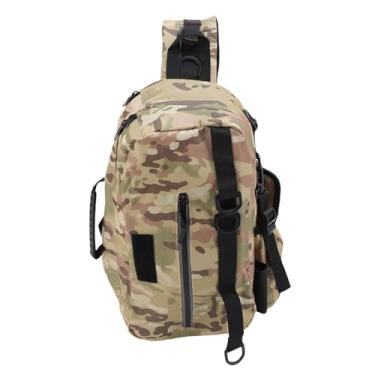 Imagem de SPYMINNPOO Saco de Esteira de Pesca, Mochila Leve de Ombro único Com Suporte de Haste, Ideal para Pesca, Caminhadas, Camping e Aventuras Ao Ar Livre (Cáqui)