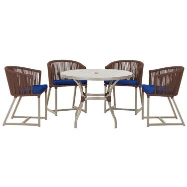 Imagem de Mesa Com 4 Cadeiras E Noronha Estofado 10 Trama autêntico Marrom