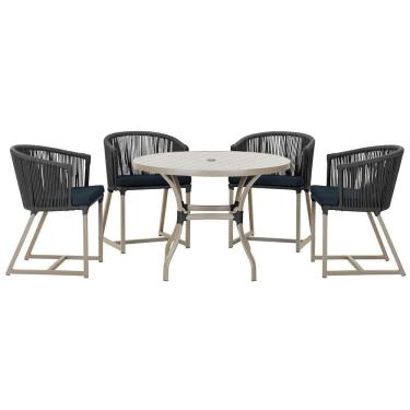 Imagem de Mesa Com 4 Cadeiras E Noronha Estofado 12 Trama autêntico Preto