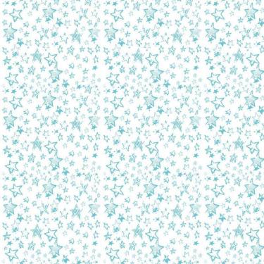 Imagem de Papel De Parede Branco Com Estrelas Azul Claro Adesivo Sala