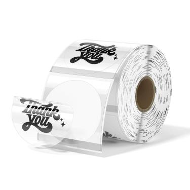 Imagem de Etiqueta térmica MUNBYN transparente redonda de 5 cm 500 etiquetas/1 rolo