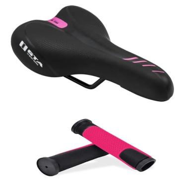 Imagem de Selim Speed Anatômico para Bicicleta Speed e MTB – Confortável, Resistente à Água, Fácil Instalação, Acompanha Par de Manoplas de Borracha(Pink)