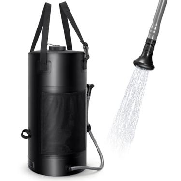 Imagem de SPACEREST Bolsa de chuveiro solar, bolsa de chuveiro de acampamento com aquecimento solar de 11 litros, cabeça de chuveiro liga-desliga, chuveiro portátil com lona grossa para acampamento, surfe