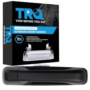 Imagem de TRQ Maçaneta traseira esquerda externa preta do lado do motorista compatível com Jeep Commander 2006-2010 2005-2010 Grand Cherokee