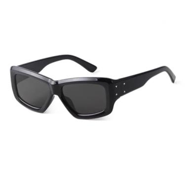 Imagem de Óculos de sol estilo olho de gato masculino, retrô, feminino, armação grande, óculos de sol para viagem, proteção UV (1)