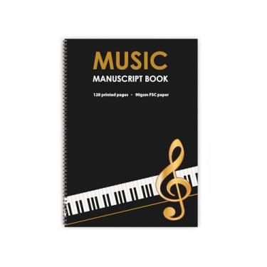 Imagem de The Worcestershire Stationery Company Livro de manuscrito musical A3 (8,3 x 11,7), 12 pautas por página. 120 páginas, papel FSC 90gsm encadernado