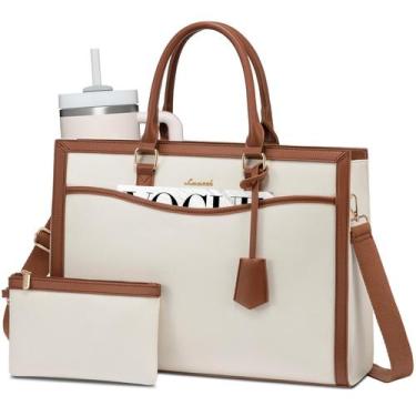 Imagem de Sacola para laptop LOVEVOOK para mulheres em tela de 15,6 polegadas/be