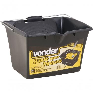Imagem de Balde Plástico Para Pintura 15l 38x37,5x25cm Preto Vonder