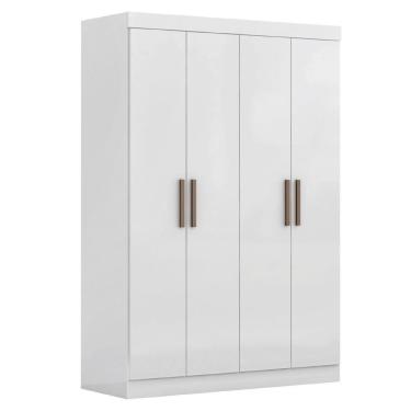 Imagem de Modulo De Guarda Roupas Para Quarto 4 Portas E 2 Gavetas Madrid Maxel Branco