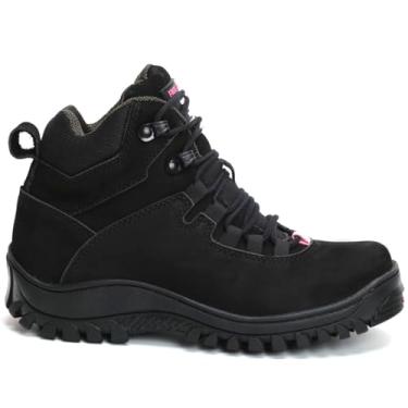 Imagem de Bota Coturno Feminino Adventure Militar com CA Trilha Nobuck Preto e Rosa 1903 com CA (Preto/Rosa, BR, Adulto, Numérico, 39)