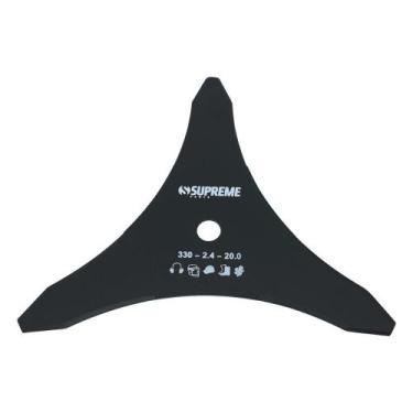 Imagem de Faca Lâmina 3 Pontas Roçadeira 330mm Furo 20mm Esp 2,4mm - SUPREME PAR