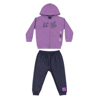 Imagem de Conjunto Jaqueta e Calça em Moletom Bebê Menina Bee Loop, Roxo, P