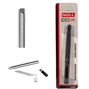 Imagem de Kit 12 Pçs Estilete Metálico 9mm Com Presilha Noll C/ Nf