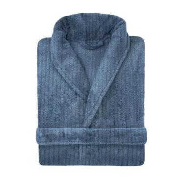 Imagem de Roupão Microfibra Stripe Canelado Tamanho Médio e Plus Size - Andreza 