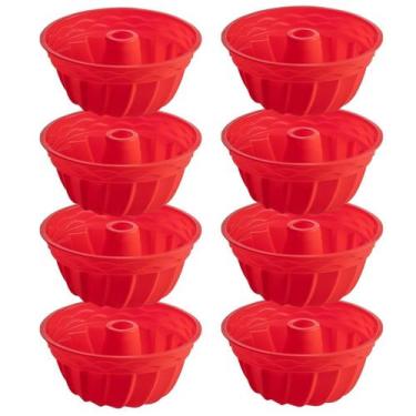 Imagem de Kit 8 Formas Silicone 23,5cm Redonda Sortida Bolo Sobremesa - QUALITY 