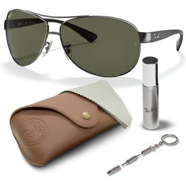 Imagem de Ray-Ban RB3386 Óculos de sol piloto polarizados com kit de óculos – protetores de nariz ajustáveis – Óculos de sol retrô formais e casuais ideais, Cinza (004/9a | 63 mm) polarizado, 63 mm