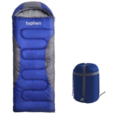 Imagem de tuphen Saco de dormir de inverno para adultos – Saco de dormir com capuz de 2,2 kg 40/15.6 °C com um saco de compressão, quente, portátil, à prova de vento, à prova d'água, bolsa de acampamento para